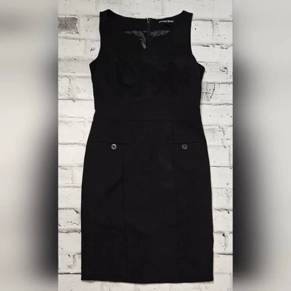Beechers Brook Black Sleeveless Sheath Career Dress S
